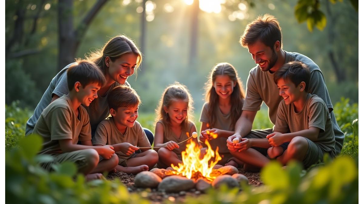 親子の笑顔が輝くサステナブルエコキャンプの風景